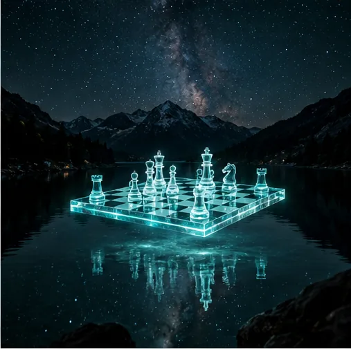 A holographic 3D chess board
