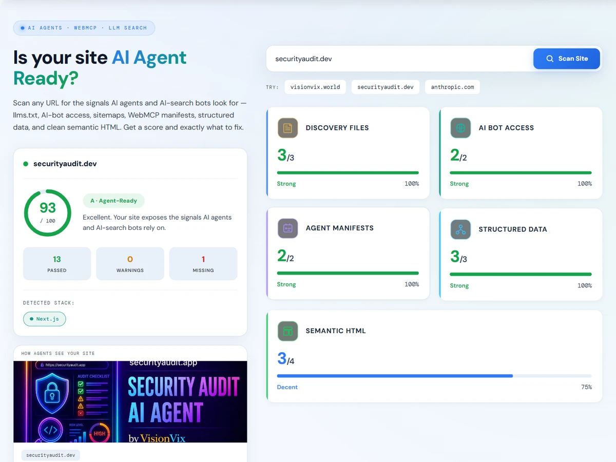 AI Agent Ready scanner